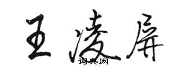 駱恆光王凌屏行書個性簽名怎么寫