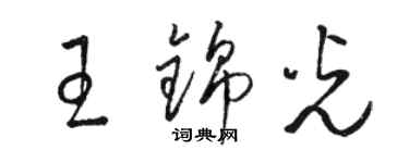 駱恆光王錦光草書個性簽名怎么寫