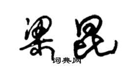 朱錫榮梁昆草書個性簽名怎么寫