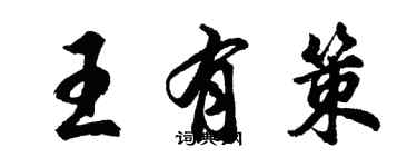 胡問遂王有策行書個性簽名怎么寫