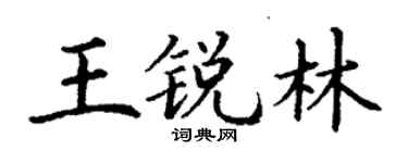 丁謙王銳林楷書個性簽名怎么寫