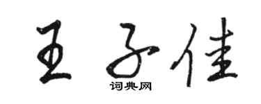 駱恆光王子佳行書個性簽名怎么寫