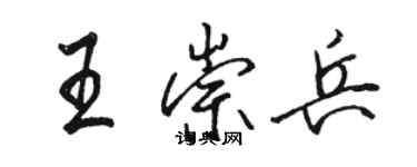 駱恆光王崇兵行書個性簽名怎么寫