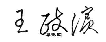 駱恆光王政濱草書個性簽名怎么寫