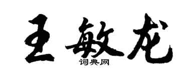 胡問遂王敏龍行書個性簽名怎么寫