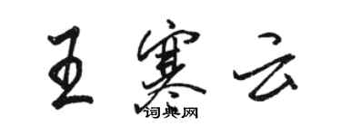 駱恆光王寒雲行書個性簽名怎么寫