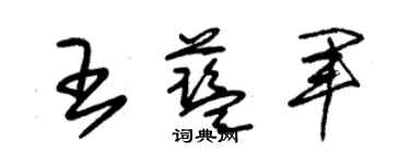 朱錫榮王藍軍草書個性簽名怎么寫