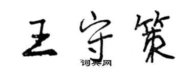 曾慶福王守策行書個性簽名怎么寫