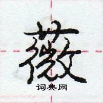 龐中華寫的硬筆行書薇