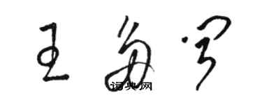 駱恆光王多聞草書個性簽名怎么寫