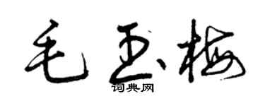 曾慶福毛玉梅草書個性簽名怎么寫