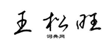 梁錦英王松旺草書個性簽名怎么寫