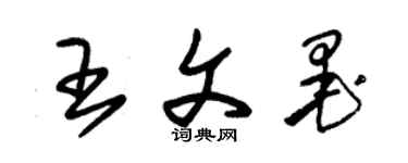 朱錫榮王文墨草書個性簽名怎么寫