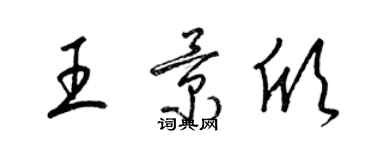 梁錦英王景欣草書個性簽名怎么寫