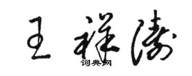 駱恆光王祥濤草書個性簽名怎么寫