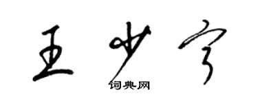 梁錦英王少寧草書個性簽名怎么寫