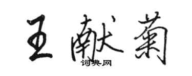 駱恆光王獻菊行書個性簽名怎么寫