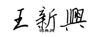 王正良王新興行書個性簽名怎么寫