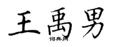 丁謙王禹男楷書個性簽名怎么寫