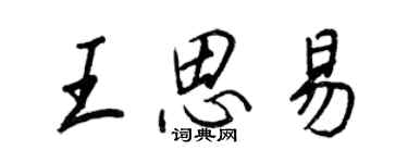 王正良王思易行書個性簽名怎么寫