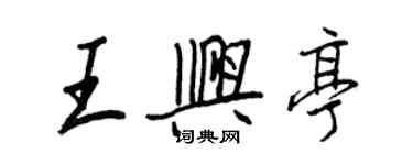 王正良王興亭行書個性簽名怎么寫