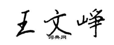 王正良王文崢行書個性簽名怎么寫