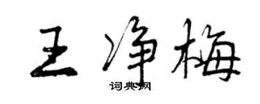 曾慶福王淨梅行書個性簽名怎么寫