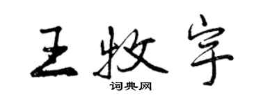 曾慶福王牧宇行書個性簽名怎么寫