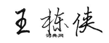 駱恆光王棟俠行書個性簽名怎么寫
