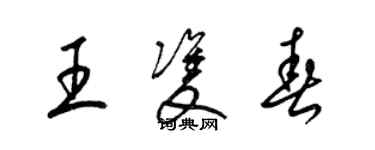 梁錦英王雙春草書個性簽名怎么寫