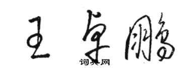 駱恆光王卓鵬草書個性簽名怎么寫