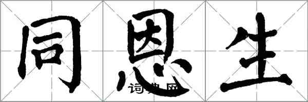 翁闓運同恩生楷書怎么寫