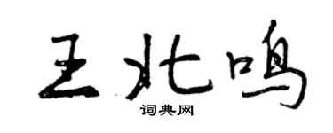曾慶福王北鳴行書個性簽名怎么寫