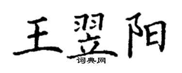 丁謙王翌陽楷書個性簽名怎么寫