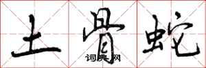 曾慶福土骨蛇行書怎么寫