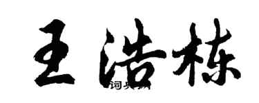 胡問遂王浩棟行書個性簽名怎么寫