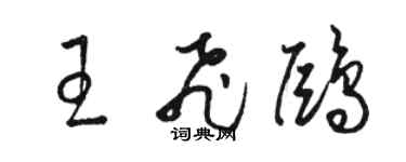 駱恆光王飛鷗草書個性簽名怎么寫