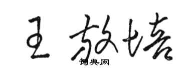 駱恆光王放培草書個性簽名怎么寫