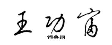 梁錦英王功富草書個性簽名怎么寫