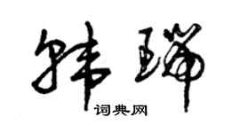曾慶福韓瑞草書個性簽名怎么寫