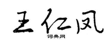 曾慶福王仁鳳行書個性簽名怎么寫