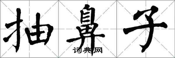 翁闓運抽鼻子楷書怎么寫