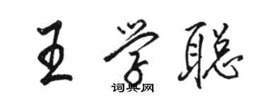 駱恆光王學聰行書個性簽名怎么寫