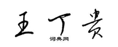 梁錦英王丁貴草書個性簽名怎么寫