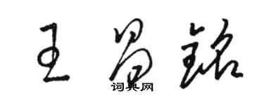 駱恆光王昌銘草書個性簽名怎么寫