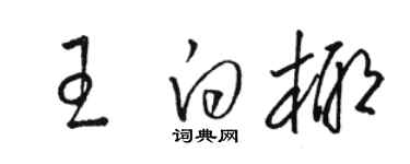 駱恆光王白椰草書個性簽名怎么寫