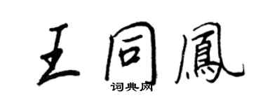 王正良王同鳳行書個性簽名怎么寫