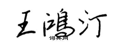 王正良王鴻汀行書個性簽名怎么寫