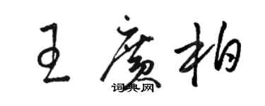 駱恆光王廣柏草書個性簽名怎么寫