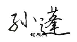 駱恆光孫蓬行書個性簽名怎么寫